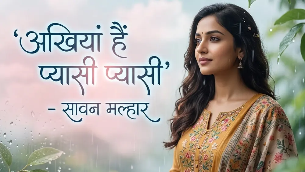 अखियां है प्यासी प्यासी मनवा में पूर्णमासी लिरिक्स (सावन मल्हार)