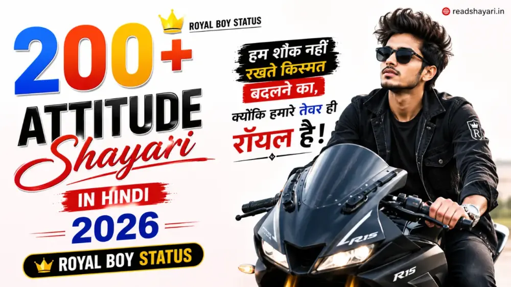 200+ Attitude Shayari in Hindi 2026 | Royal Boy Status